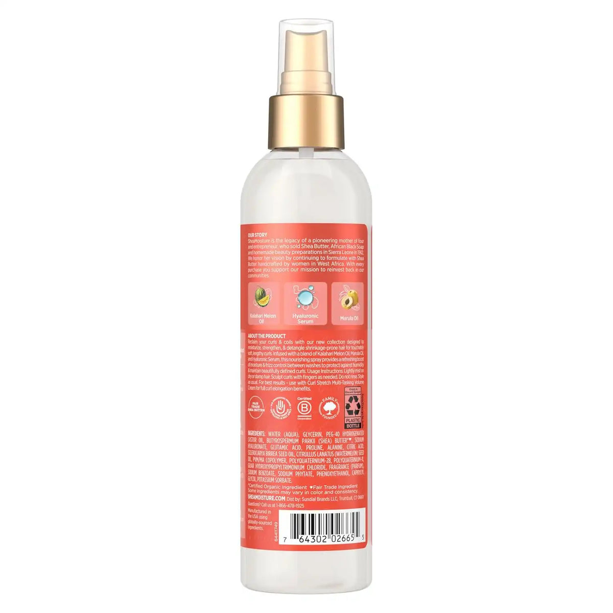 Shea Moisture Curl Stretch Refresher Spray Kalahari Melon Oil 8oz