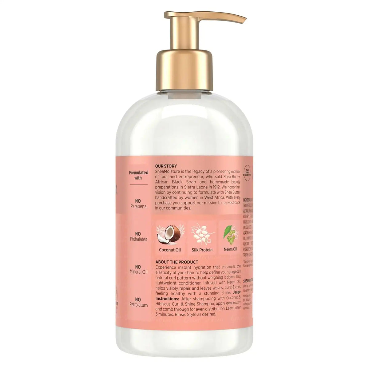 Shea Moisture Curl & Shine Conditioner Coconut & Hibiscus, for Thick, Curly Hair to Moisturize & Soften, 13 oz