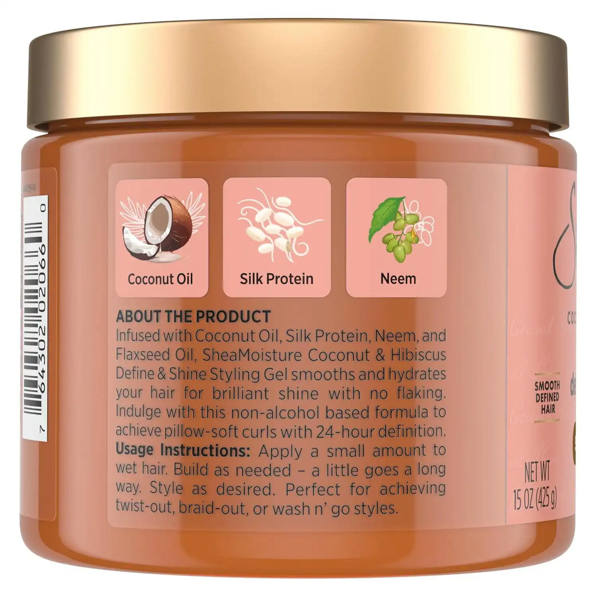 Shea Moisture Coconut & Hibiscus Define & Shine Styling Gel 15oz