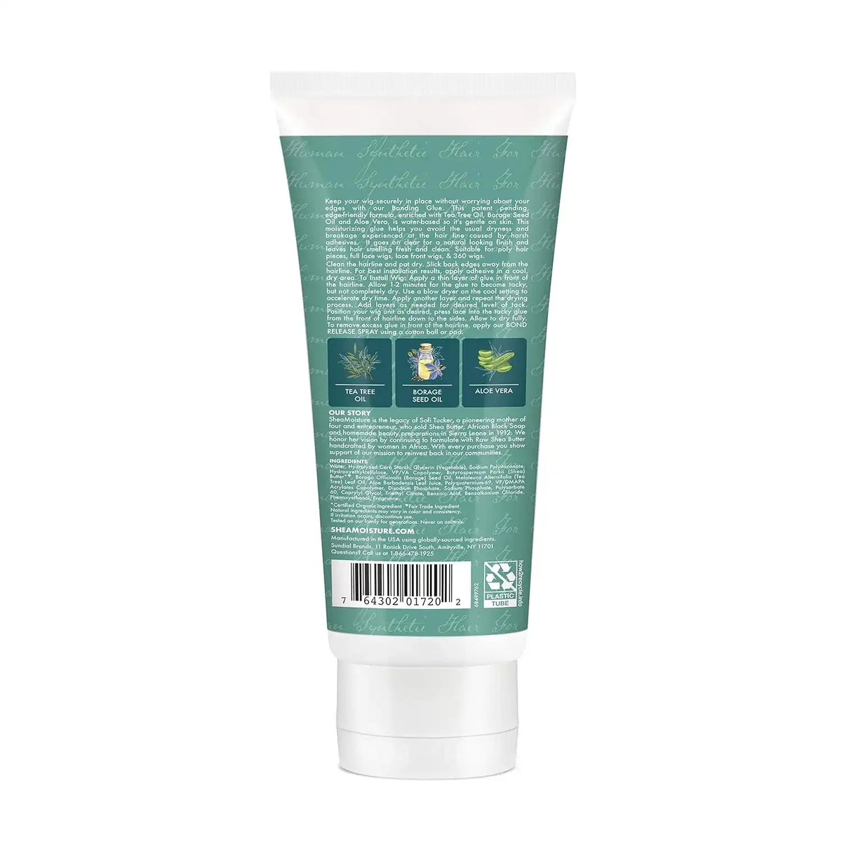 SheaMoisture Bonding Glue Hair Cream for Wig and Weave, Tea Tree and Borage Seed Water-Based Hair Product, 6.3 Ounce