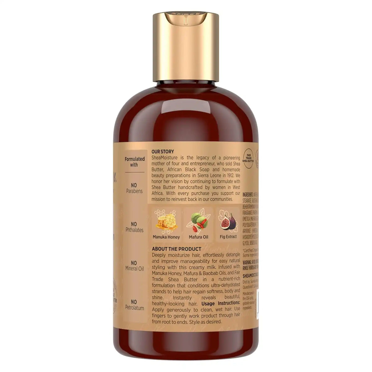 SheaMoisture Hydration Hair Milk Manuka Honey and Mafura Oil for Dry Hair to Hydrate and Style Hair 8 oz