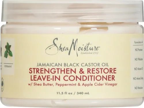 Shea Moisture Jamaican Black Castor Oil Leave In Conditioner 100% Pure Jamaican Black Castor Oil For Damaged Hair to Soften and Detangle Hair 11.5 oz (Pack of 12)