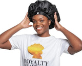 Royalty Headwear Silk Satin Bonnet for Women - Adjustable Jumbo Extra Secure Non-Slip Satin Cap Silk Hair Bonnet for Sleeping