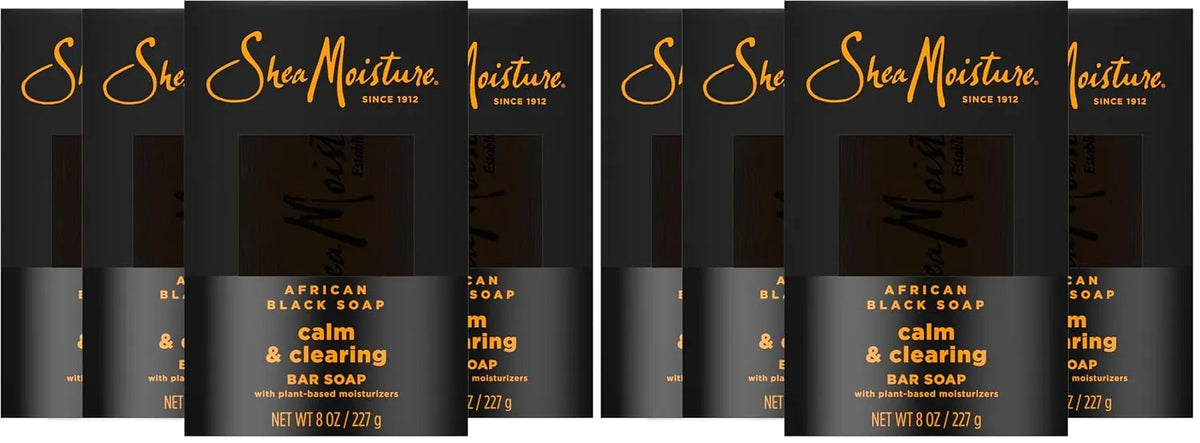 SheaMoisture Bar soap AfricanSoap Soothe & Clarify Skin Soothing and Clarifying bar-soap with 24h shea moisture nutrients for Healthy, Glowing Skin 8 oz (Pack of 8)