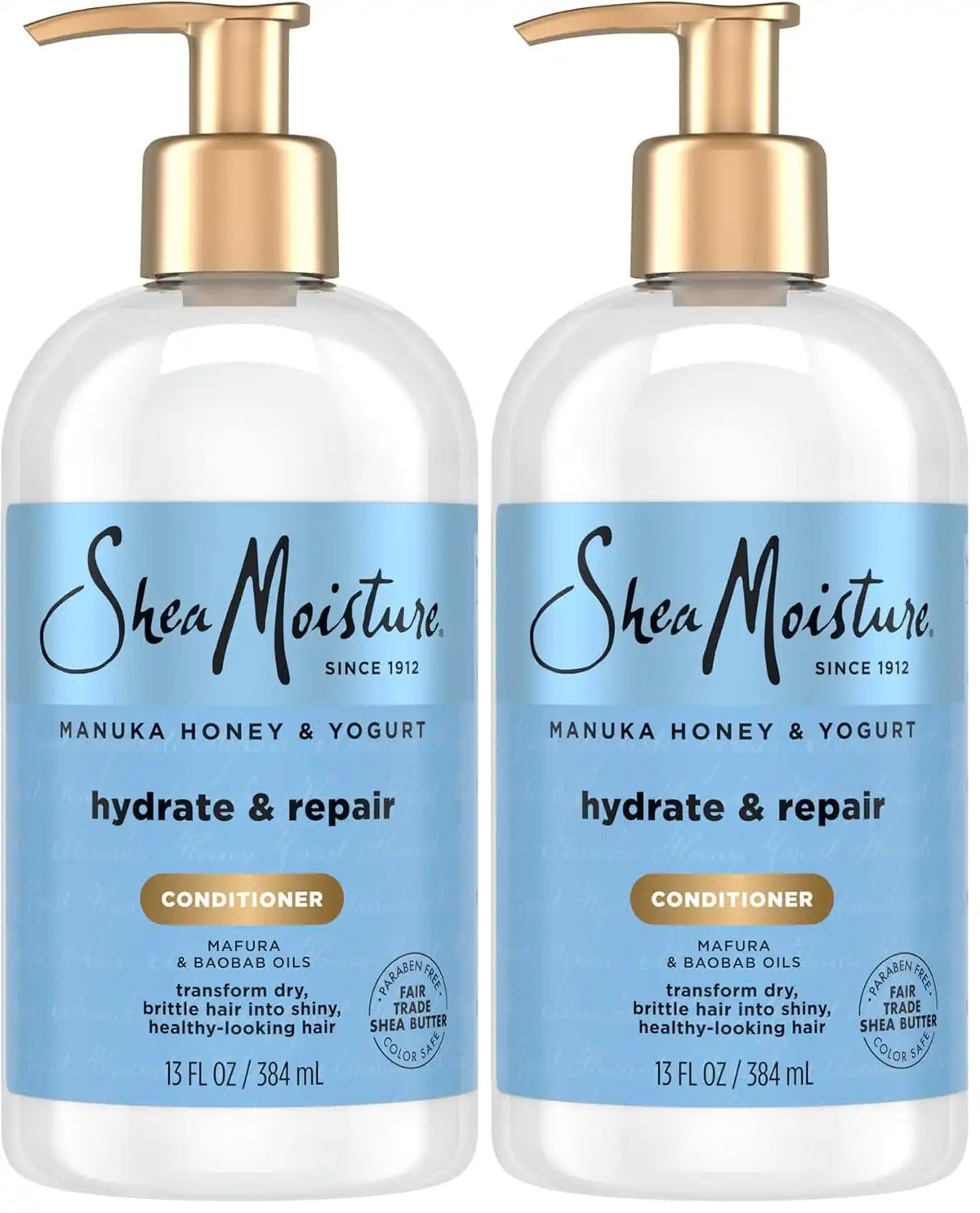SheaMoisture Hydrate & Repair Conditioner for Damaged Hair Manuka Honey & Yogurt Shea Butter 13 oz (Pack of 2)