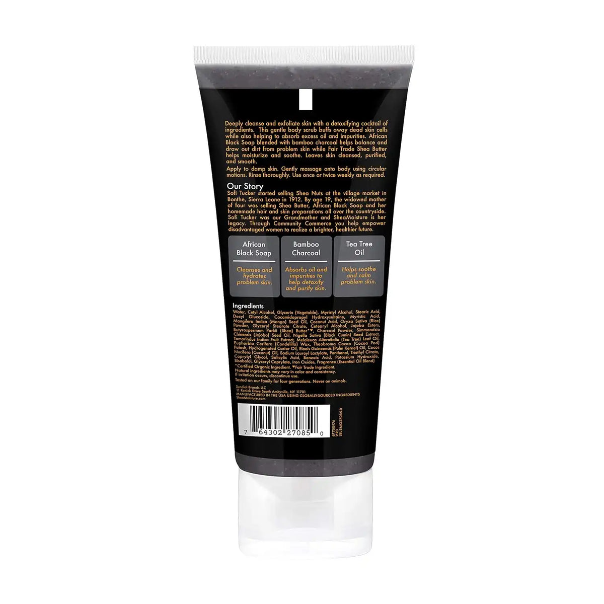 SheaMoisture African black soap bamboo charcoal body scrub exfoliate, 6 Ounce