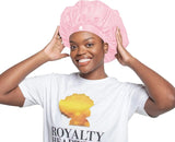 Royalty Headwear Silk Satin Bonnet for Women - Adjustable Jumbo Extra Secure Non-Slip Satin Cap Silk Hair Bonnet for Sleeping