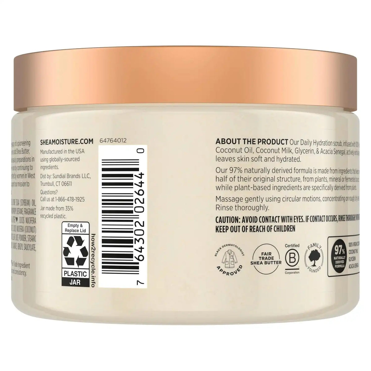 SheaMoisture Shea Sugar Body Scrub Virgin Coconut Oil 12 FO